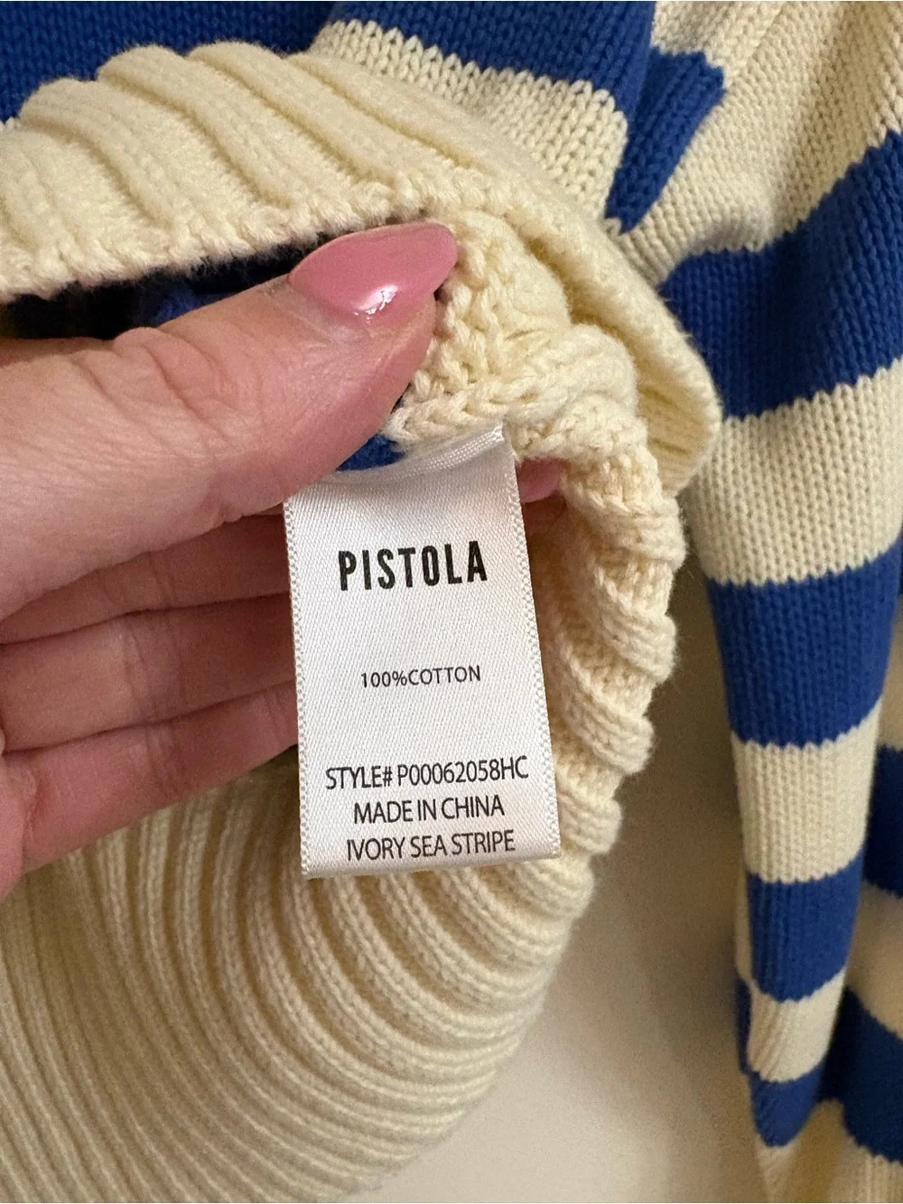 Pistola Arlo Polo Sweater XS Stripe 100% Cotton preppy French coastal fisherman - Picture 4 of 9